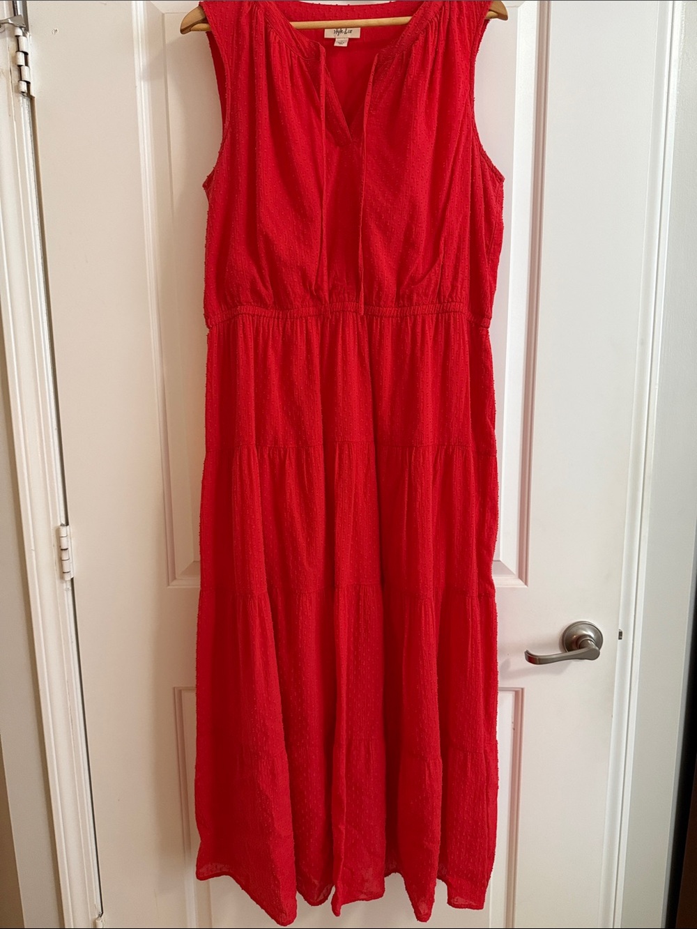 100% cotton lightweight Red Maxi Dress